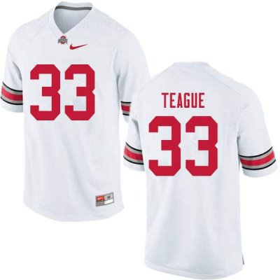 NCAA Ohio State Buckeyes Men's #33 Master Teague White Nike Football College Jersey PXE5645II